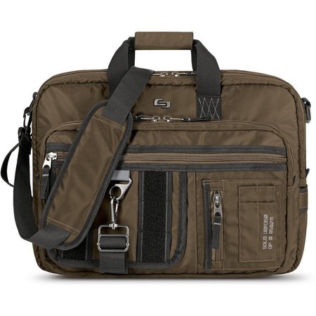 SOLO Hybrid Briefcase Backpack, 2-3/4"Wx17-1/2"Lx12-1/2"H, Bronze USLUBN3503